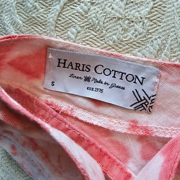 Haris Cotton Brand Dress Tie-Dye Linen Shift Sz. S Red/Pink/White Blend - Picture 7 of 13